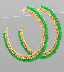 Glass Bead Hoop (green)