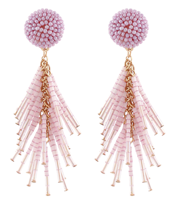 Bar Fringe Earring (purple)