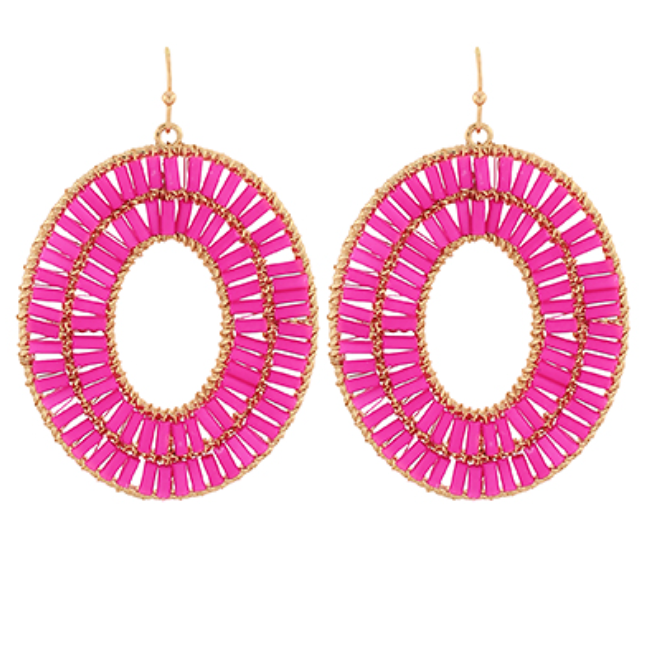 Bead Oval Earring