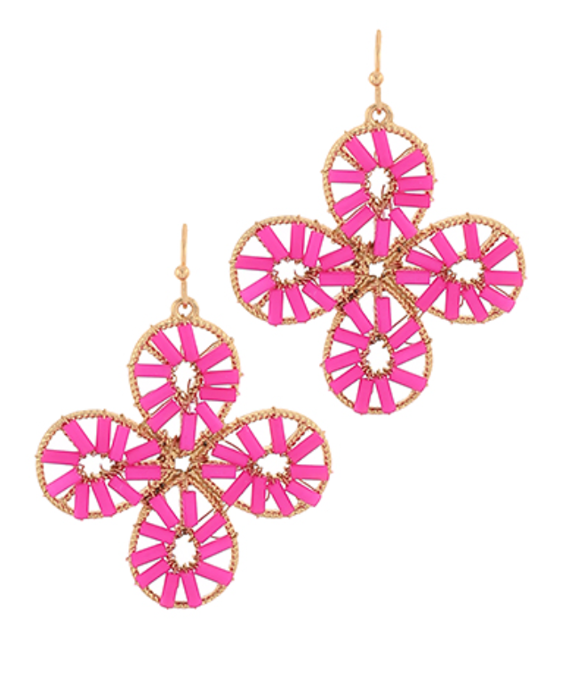 Bead Clover Drop Earring