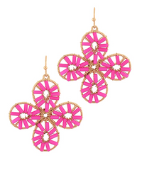 Bead Clover Drop Earring