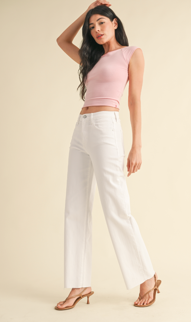 Slim Palazzo Scissor Cut Jean (white)