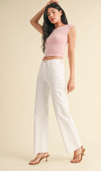 Slim Palazzo Scissor Cut Jean (white)