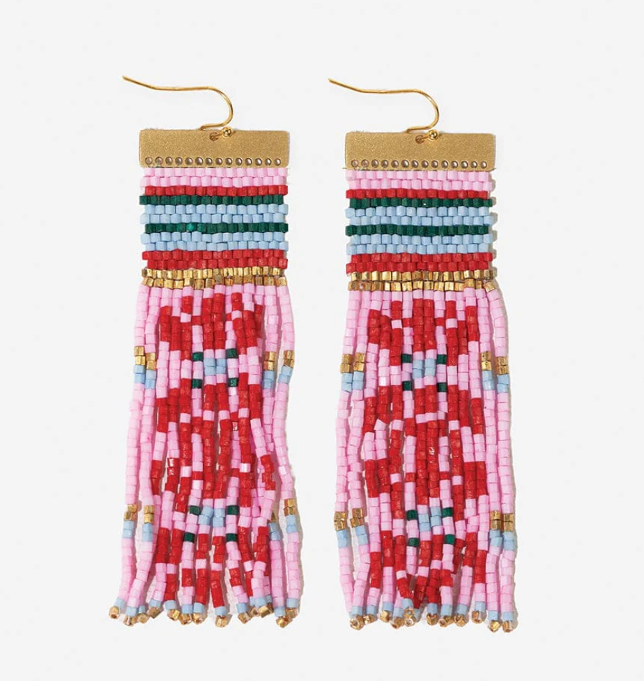 Fair Isle Earring (pink)