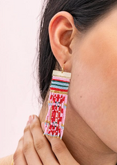 Fair Isle Earring (pink)