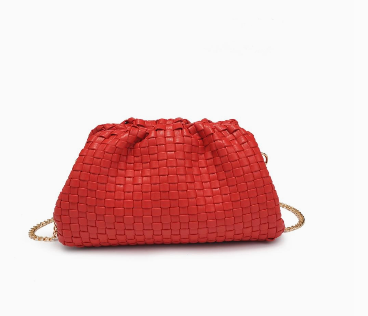 Tate Woven Clutch (red)