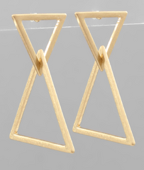 Triangle Link Earring (worn gold)