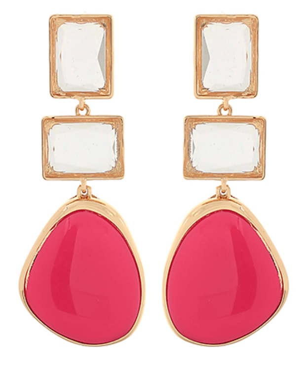Color Geo Drop Earring