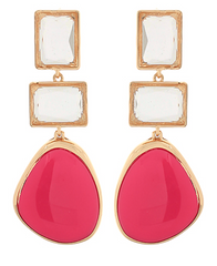 Color Geo Drop Earring