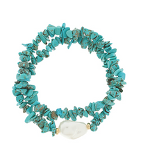 Baroque Pearl & Stone Bracelet (turquoise)