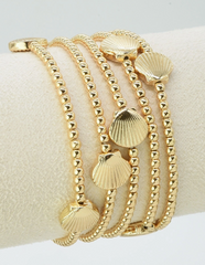 Gold Shell Bracelet Stack