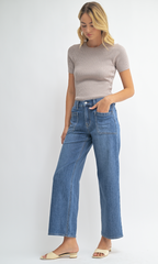Relaxed Patch Pocket Jean (med denim)