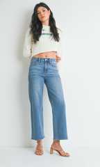 Slim Wide Leg Denim (med denim)