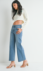 Slim Wide Leg Denim (med denim)
