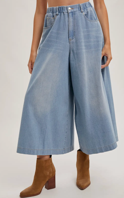 The Denim Culotte (lt denim)