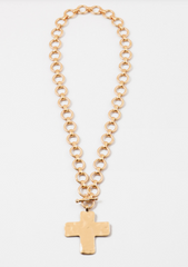 Matte Gold Cross Necklace