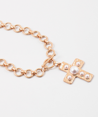 Pearl Cross Link Necklace