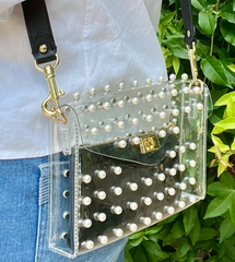 Fan Girl Pearl Clear Purse (w/ black strap)
