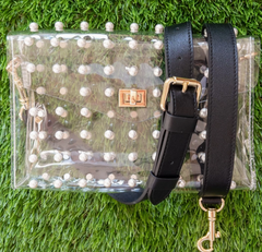 Fan Girl Pearl Clear Purse (w/ black strap)