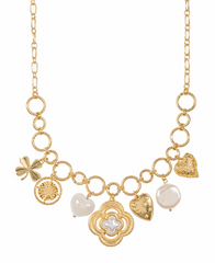 Clover Pearl Charm Necklace