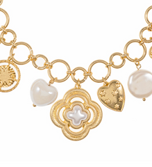 Clover Pearl Charm Necklace