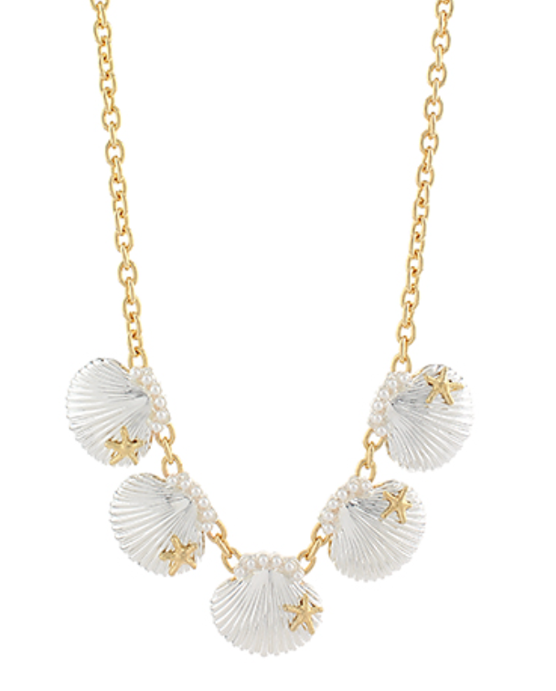Shell Mixed Metal Necklace