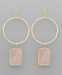Rectangle Stone Dangle Earring