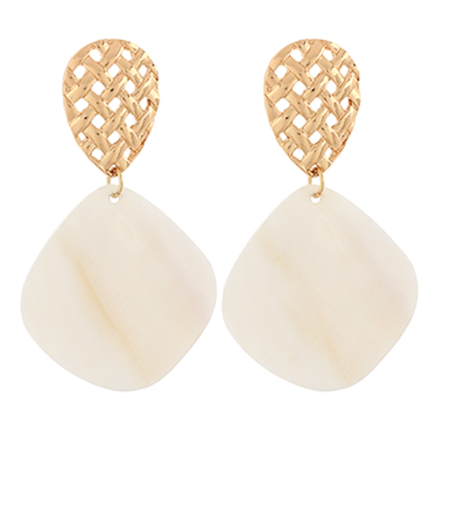 Woven Teardrop Shell Earring