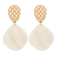 Woven Teardrop Shell Earring