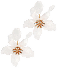 Flower Acrylic Earring (white)
