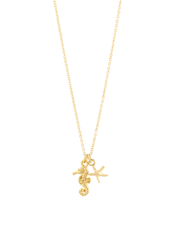 Seahorse + Starfish Necklace
