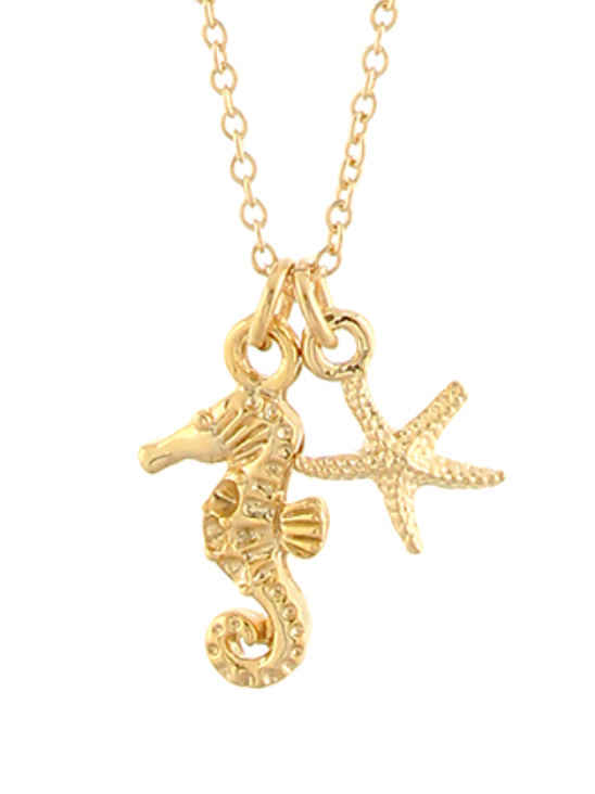 Seahorse + Starfish Necklace