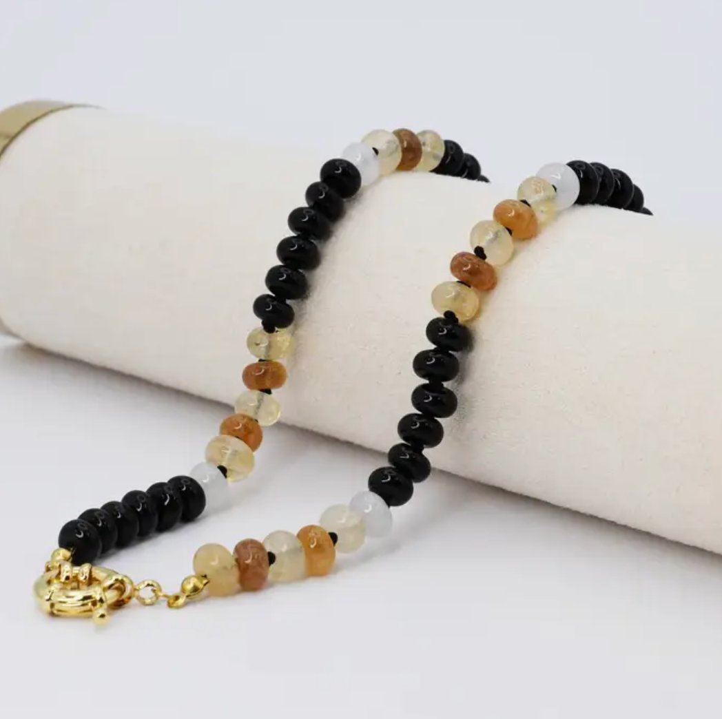 Brooke Black Gemstone Necklace