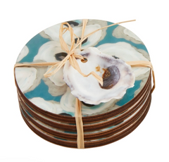 Blue Oyster Coaster Set