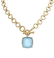 Statement Stone Necklace (icy blue)