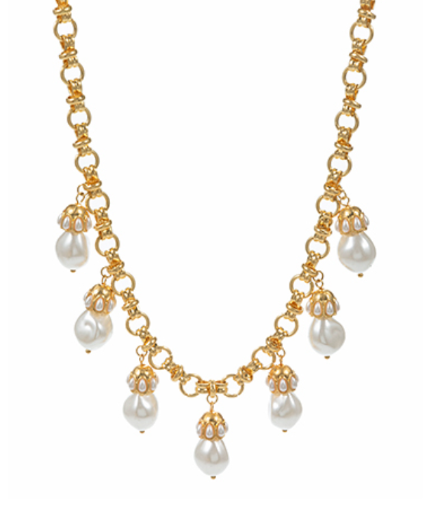 Pearl Drops & Champagne Dreams Necklace