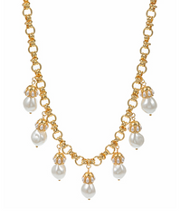 Pearl Drops & Champagne Dreams Necklace