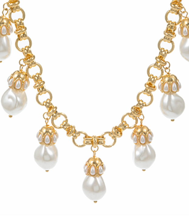 Pearl Drops & Champagne Dreams Necklace