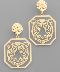 Golden Growl Earrings