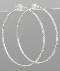 Rhodium Rhinestone Hoop (60MM)