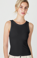 Reversible Ribbed Tank Top (black)