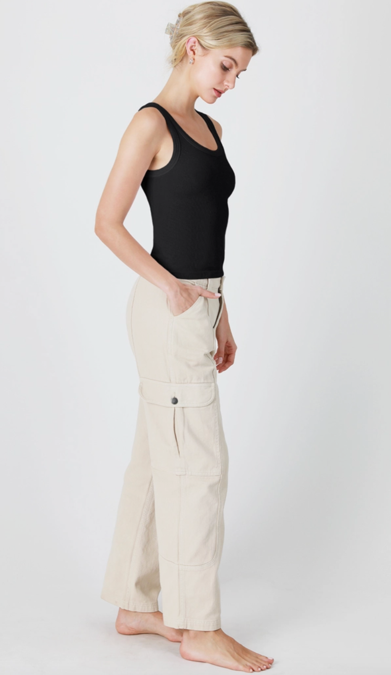 Reversible Ribbed Tank Top (black)