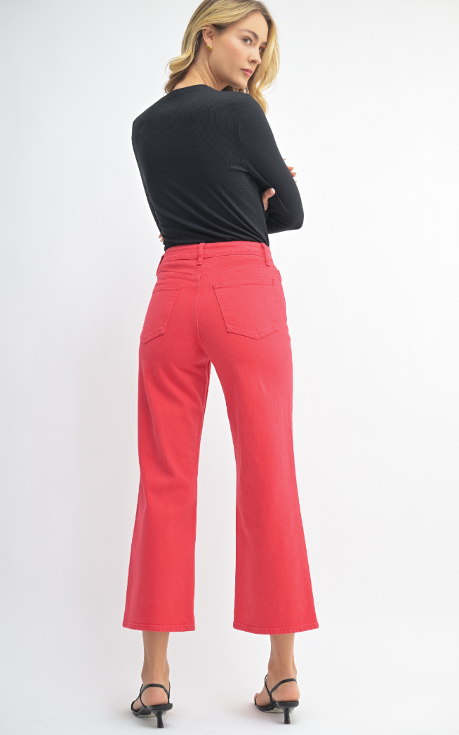 Slim Wide Leg Jean – Red Hot