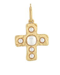 Pearl Trinity Cross Charm