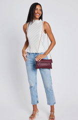 Priscilla Woven Clutch (wine)