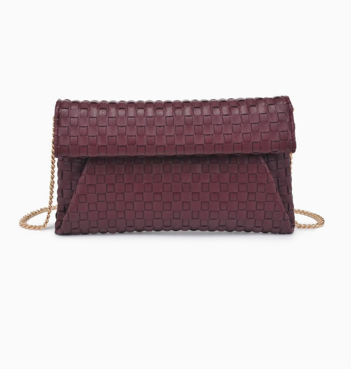 Priscilla Woven Clutch (wine)
