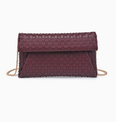 Priscilla Woven Clutch (wine)