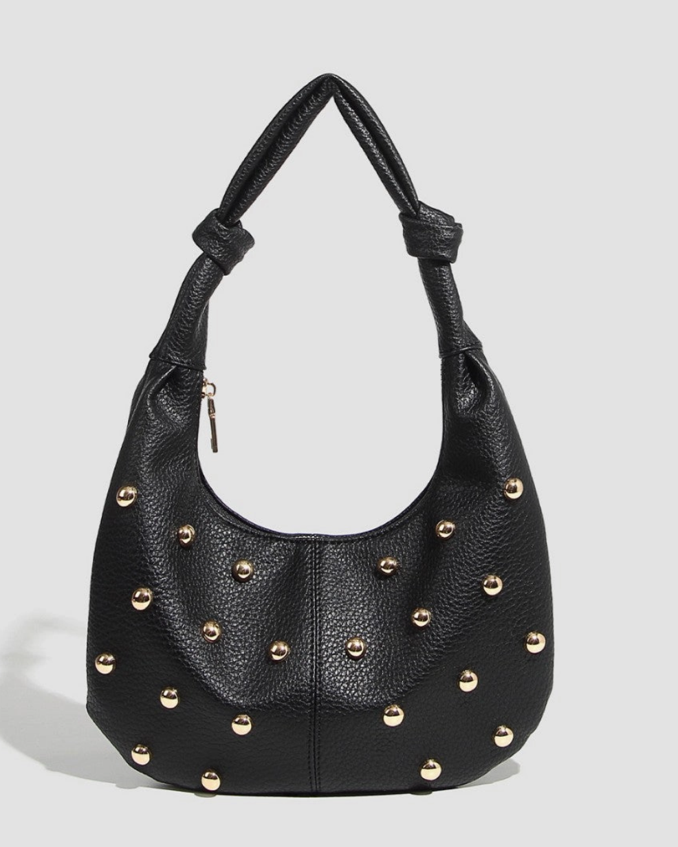Midnight Stud Hobo Bag