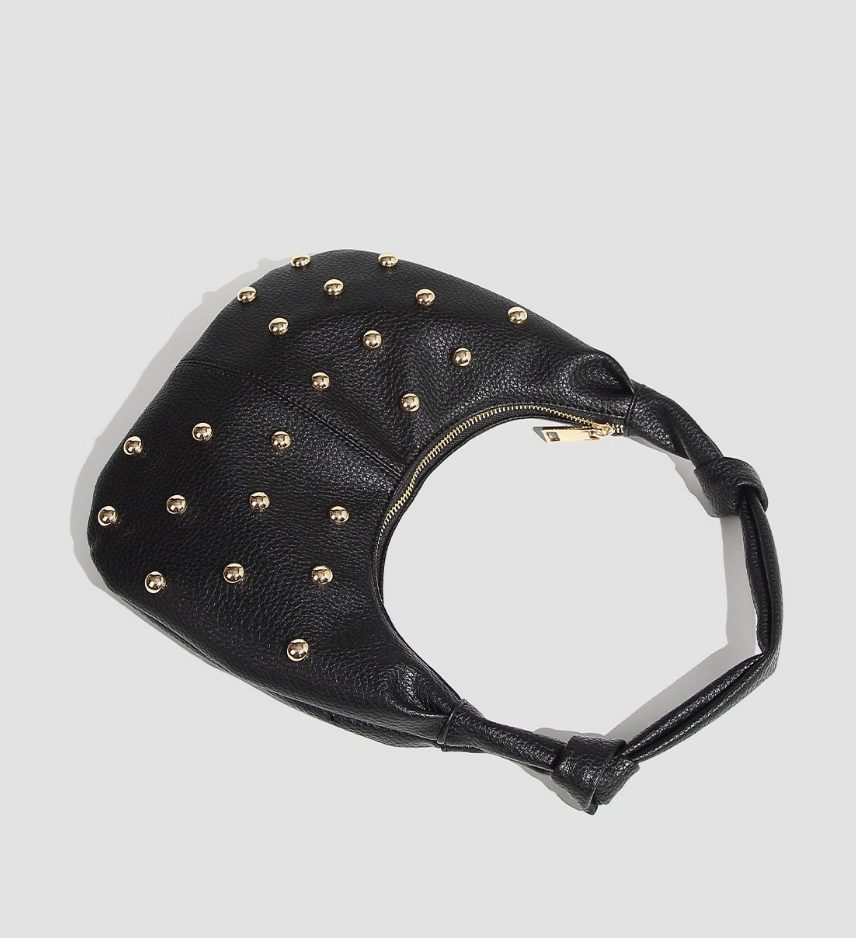 Midnight Stud Hobo Bag