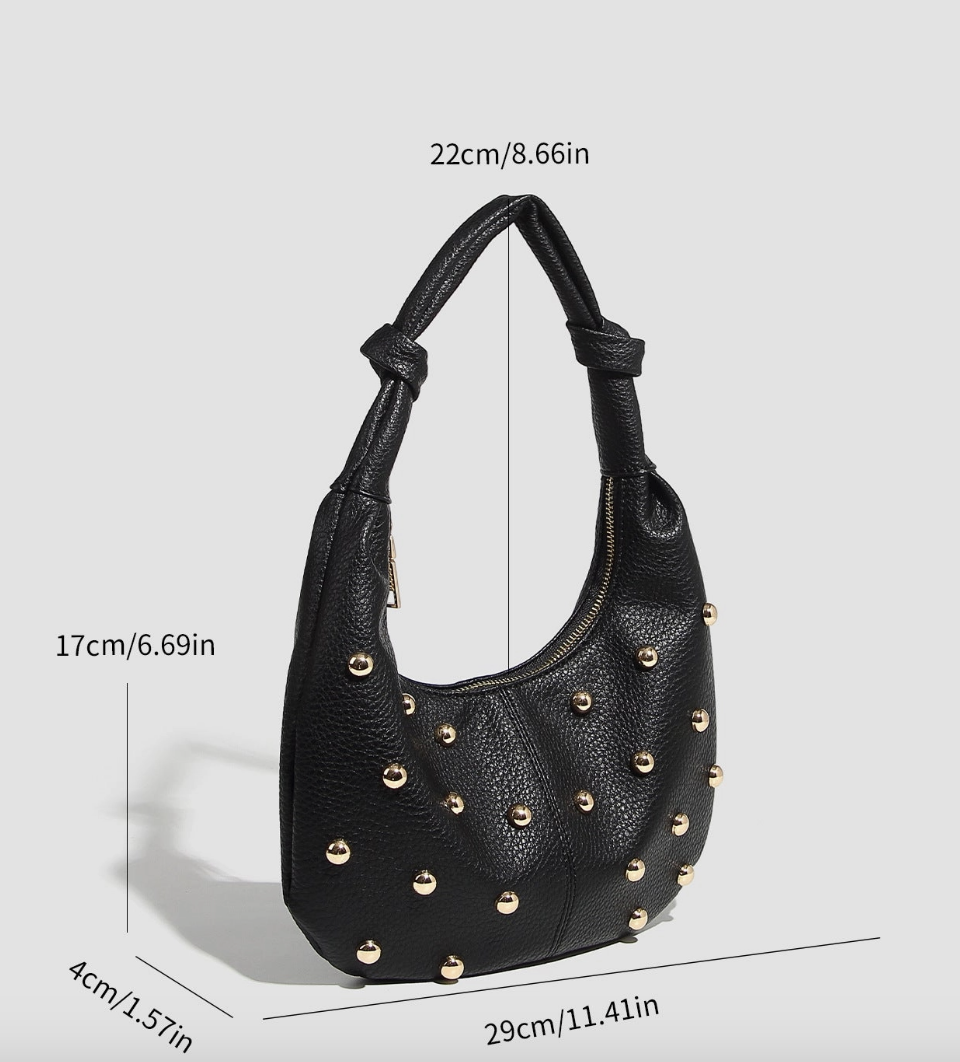 Midnight Stud Hobo Bag